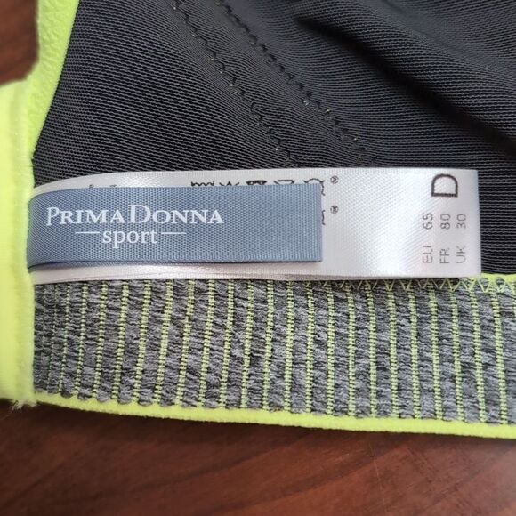 Prima Donna Sport The Sweater Gray Yellow Wired Sports Bra UK 30D NWT - Picture 5 of 12